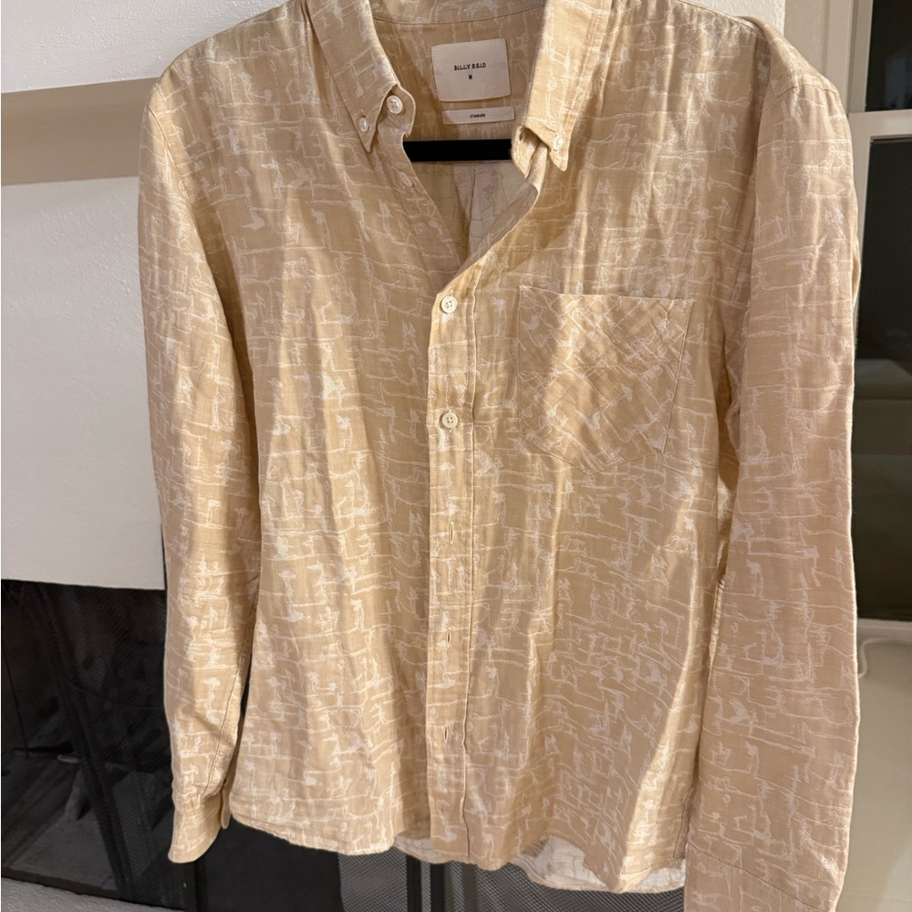 Billy Reid Light Tan Casual Button-Down Shirt